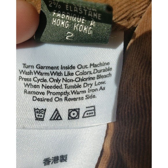 Eddie Bauer Pants Womens 2 Tan Vashion Fit Skimmer 100% Cotton Mid Rise Courdery - Picture 8 of 12